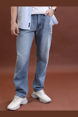 Highlander Men Straight Fit Low Distress Heavy Fade Jeans