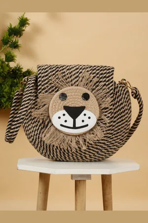 FABINALIV Cartoon Design Macrame Braided Cotton Sling Bag