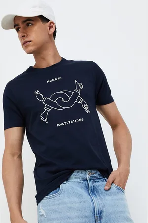 Lifestyle Typography Printed Round Neck Short Sleeves Cotton T-shirt