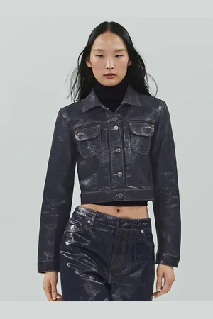MANGO Heritage Collection Foil Structured Denim Jacket