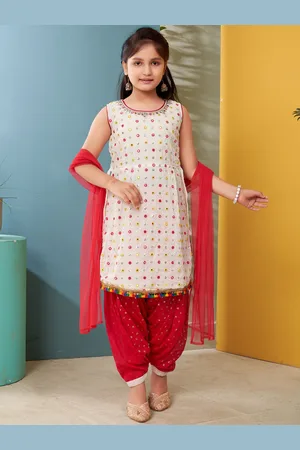 BAESD Girls Floral Embroidered Regular Kurta with Salwar & With Dupatta