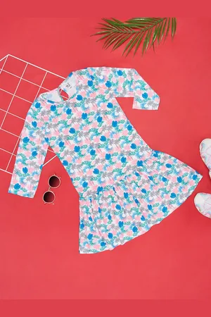 Pantaloons Girls Floral Printed Cotton Drop-Waist Dress