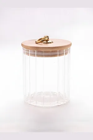 Aura Transparent & Brown Air Tight Glass Containers With Lid-530 ML