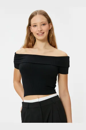 Koton Off-Shoulder Bardot Crop Top