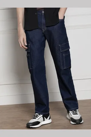 Dennis Lingo Men Relaxed Fit Clean Look Cargo Styles Light Fade Stretchable Jeans