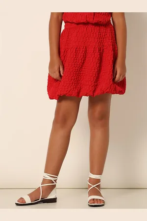 VERO MODA Girls Self Design Balloon Mini Skirt