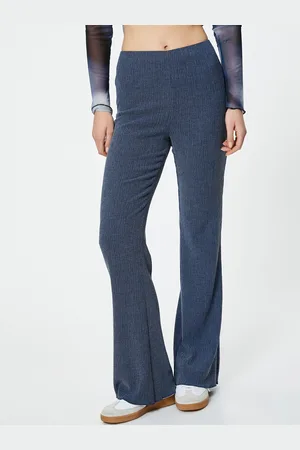 Koton Women Skinny Fit High-Rise Bootcut Trousers
