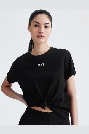 DKNY Kimono Round Neck Short Sleeves Cotton Top