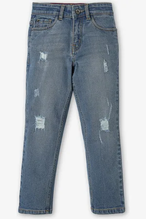 Ed-a-Mamma Boys Comfort Mildly Distressed Light Fade Pure Cotton Jeans