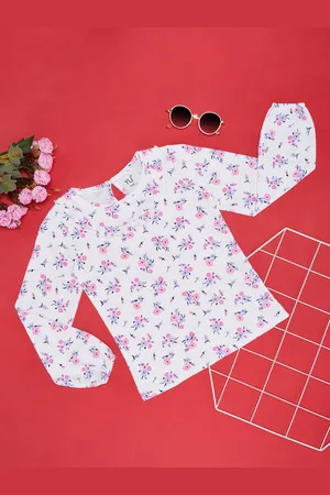 Pantaloons Girls Printed Round Neck Long Sleeves Regular Fit T-shirt
