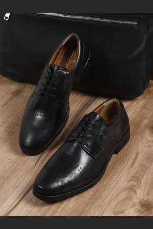 Louis Philippe Men Perforated Leather Formal Derbys