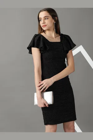 SHOWOFF Embellished Square Neck Bodycon Dress