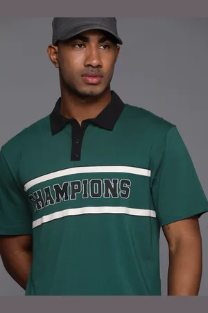 HRX Men Pure Cotton Printed Polo Collar Lifestyle T-shirt