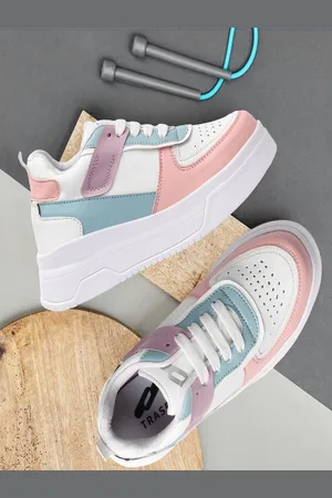 TRASE Women Pink Colourblocked Slip-On Sneakers