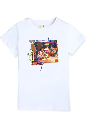 Gini and Jony Girls Graphic Printed Round Neck Casual T-shirt