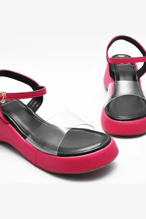 THE WHITE POLE Colourblocked Open Toe Platform Heels