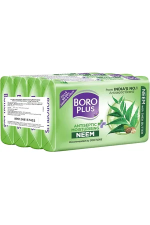 BOROPLUS Set of 4 Antiseptic & Moisturising Neem Soap with Shea Butter - 125g Each
