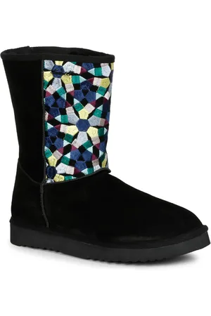 SAINT G. Women Embroidered Leather Snug Boots
