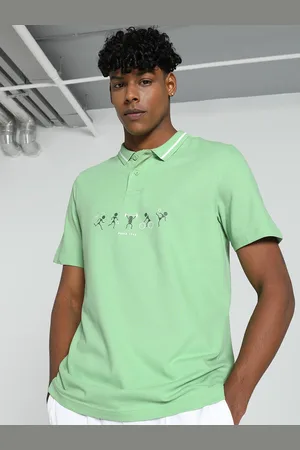 PUMA Men Classics Graphic Printed Cotton Polo Tshirt