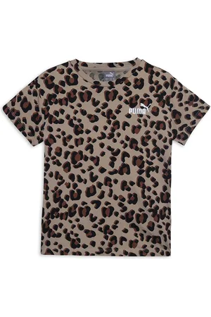 PUMA Girls Animal Printed Cotton Youth Relaxed Fit T-Shirt