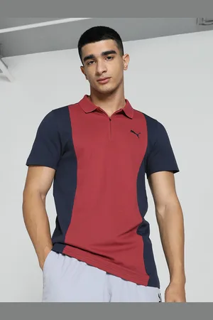 PUMA Men Elevated Colorblock Cotton Slim Fit Polo Tshirts