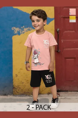 Toonyport Boys Pack Of 2 Printed T-shirt with Shorts