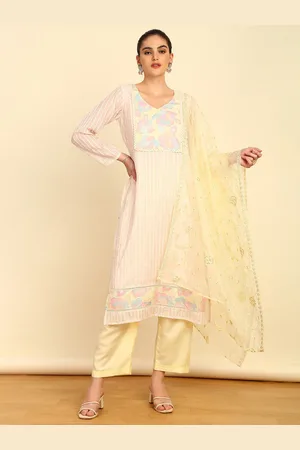 Soch Striped Printed Sequinned Unstitched Dress Material