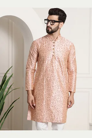 SOJANYA Floral Printed Mandarin Collar Long Sleeves Straight Kurta