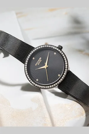 Sonata Poze Women Embellished Bracelet Style Straps Analogue Watch SP80067NM01W