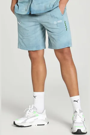 PUMA AMG Men Mid-Rise Distressed Cotton Shorts