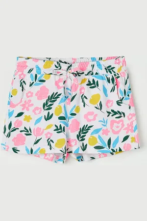 Lifestyle Girls Floral Printed Pure Cotton Shorts