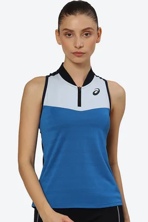 Asics Match Tank Mandarin collar Colourblocked Tank Top