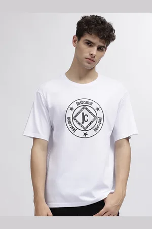 Roberto Cavalli Men Typography Printed Applique T-shirt