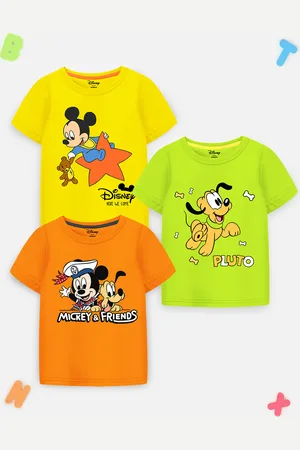 YK Kids Pack of 3 Printed Extended Sleeves Cotton Regular Fit T-shirt