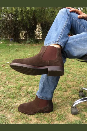 CARLO ROMANO Men Brown Solid Suede High-Top Flat Boots