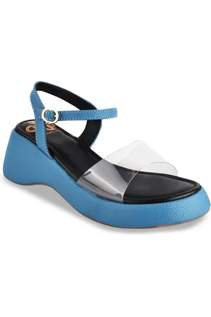 THE WHITE POLE Colourblocked Open Toe Platform Heels