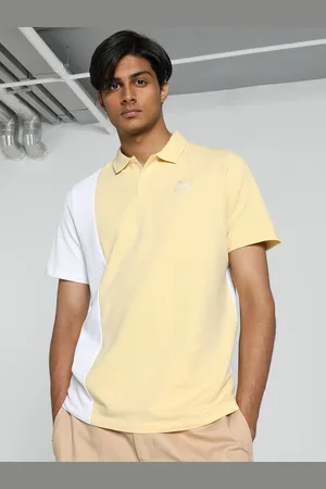 PUMA Men Classics Seersucker Colorblock Cotton Polo Tshirt