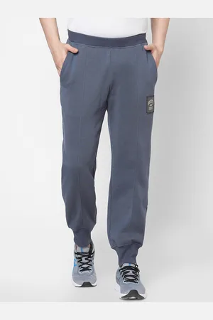 Asics Men Grey Solid Brushed French Terry Joggers