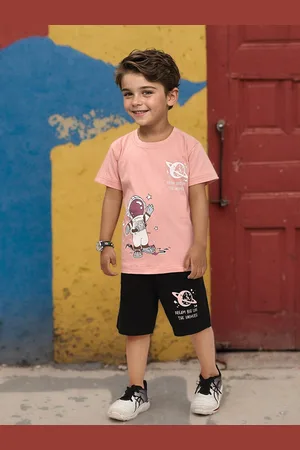 Toonyport Boys Printed Pure Cotton T-shirt with Shorts