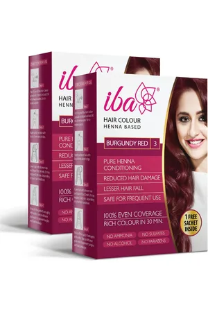 Iba Set of 2 100% Pure Henna Based Powder Hair Colour - Burgundy Red 3