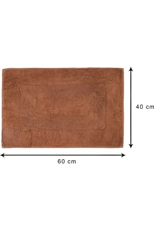 Aura Orange 2 Pieces Cotton Anti Slip Doormats