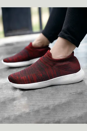 BXXY Men Red Mesh Running Non-Marking Shoes