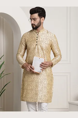 SOJANYA Floral Printed Mandarin Collar Long Sleeves Straight Kurta