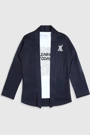 CAVIO Boys Long Sleeves Open Front Shrug With T-Shirt