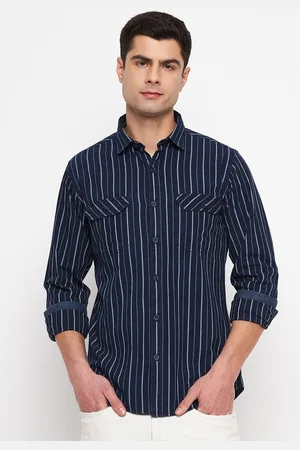 Duke Slim Fit Vertical Striped Cotton Casual Shirt