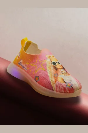 toothless Girls Barbie Printed LED Slip On sneakers