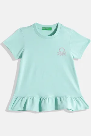 Benetton Girls Brand Logo Print Detail A-Line Dress