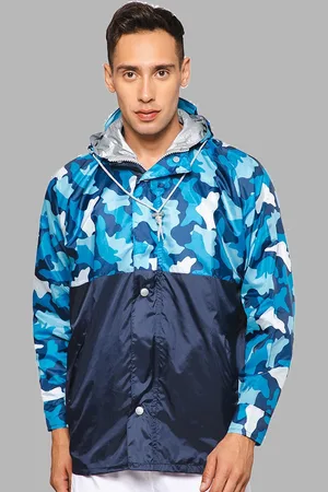 THE CLOWNFISH Napoleon Men Printed Waterproof Double Coating Reversible Rain Jacket