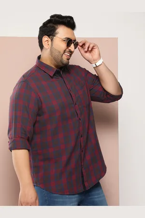 Sztori Men Plus Size Pure Cotton Checked Casual Shirt