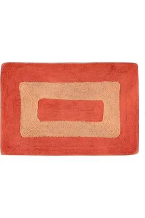 Aura Orange-Coloured Heavy Duty Entrance Cotton Anti Slip Doormats